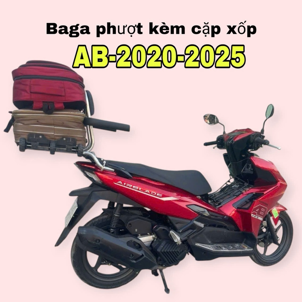baga phượt lắp cho xe AB 2020,đến2025 sử dụng chung  lại (tặng  kèm  xốp bọc gác bọc gác tay)khi mua bộ  có  gác tay