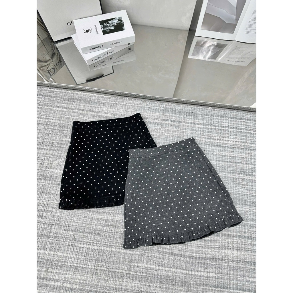 [NEW]Chân váy dạ mềm dáng chữ A hoạ tiết chấm bi phối viền BÈO GẤU style Ulzzang-Dành Cho Nữ | BigBuy360 - bigbuy360.vn
