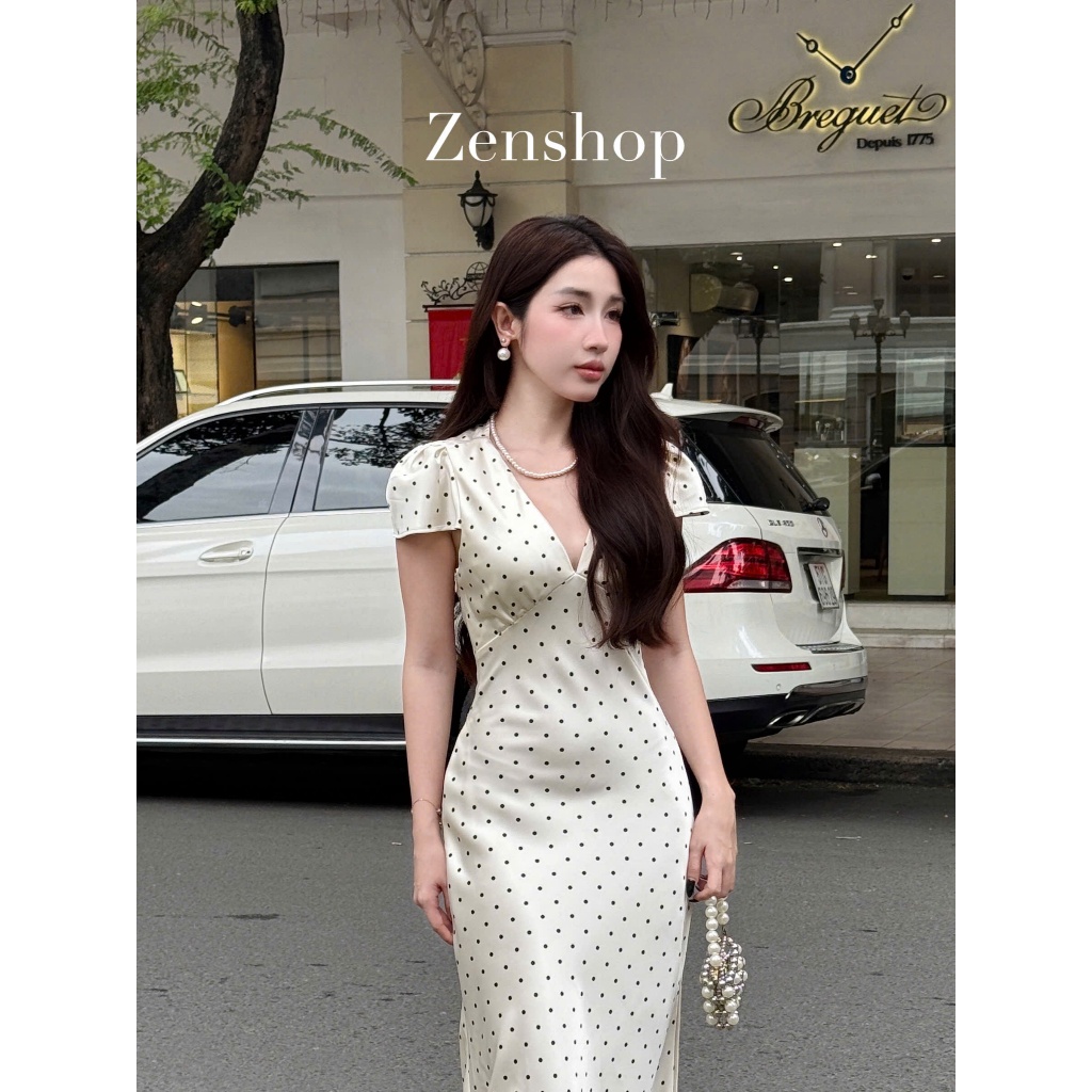 Đầm Dự Tiệc Body Lụa Cổ Chữ V Dáng Dài Maxi Tay Hến Sang Chảnh | Thanh Lịch - IVANA Dress | BigBuy360 - bigbuy360.vn