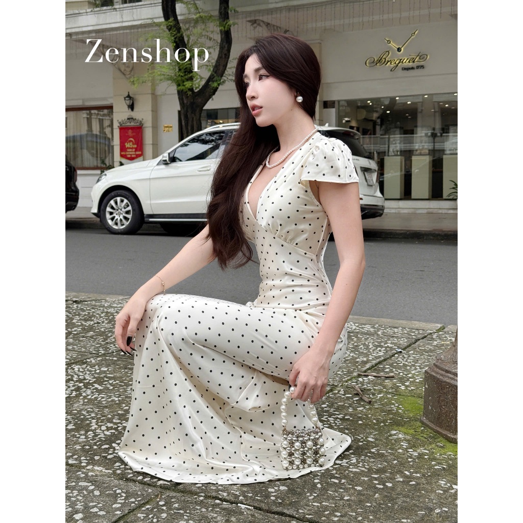 Đầm Dự Tiệc Body Lụa Cổ Chữ V Dáng Dài Maxi Tay Hến Sang Chảnh | Thanh Lịch - IVANA Dress | BigBuy360 - bigbuy360.vn