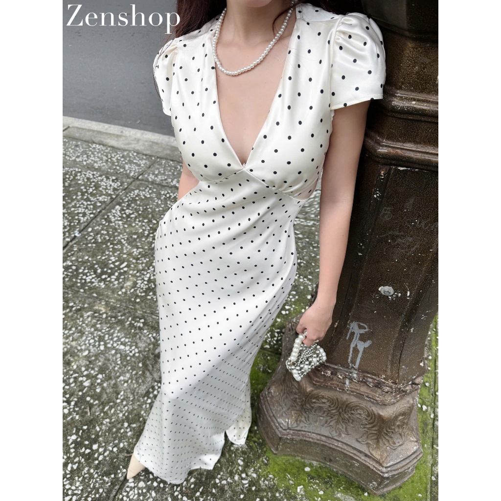 Đầm Dự Tiệc Body Lụa Cổ Chữ V Dáng Dài Maxi Tay Hến Sang Chảnh | Thanh Lịch - IVANA Dress | BigBuy360 - bigbuy360.vn