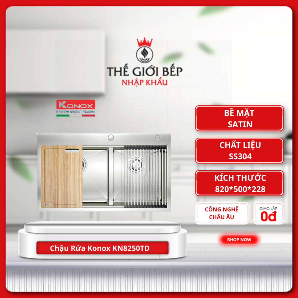 Chậu Rửa Bát Konox Workstation – Topmount Sink KN8250TD Thiết Kế Hiện Đại