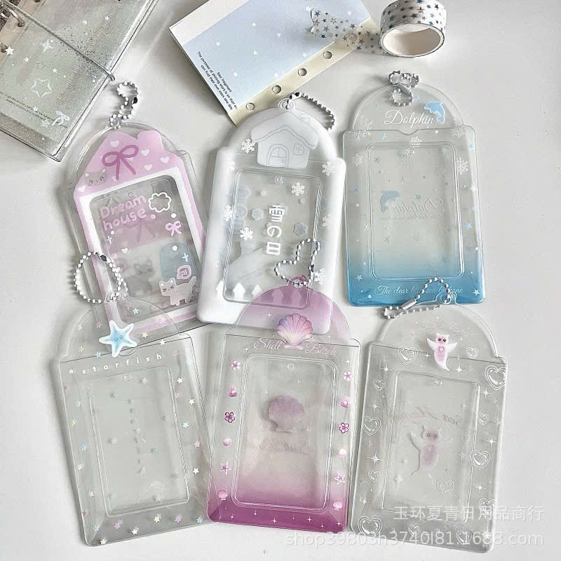 Card Holder Trong Suốt Hoạ Tiết Biển Đựng Card