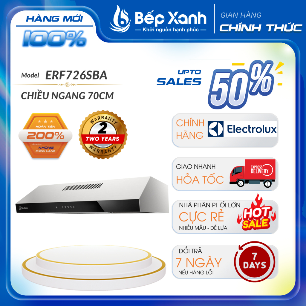 Máy Hút Mùi Âm Tủ Electrolux ERF726SBA - Điều Khiển Cảm Ứng - Công Suất 650 m3/h