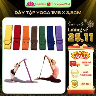 Dây tập Yoga Lee Queen dài 1,8m x 3,8cm hỗ trợ tập động tác khó, tăng độ dẻo uốn người tập Yoga