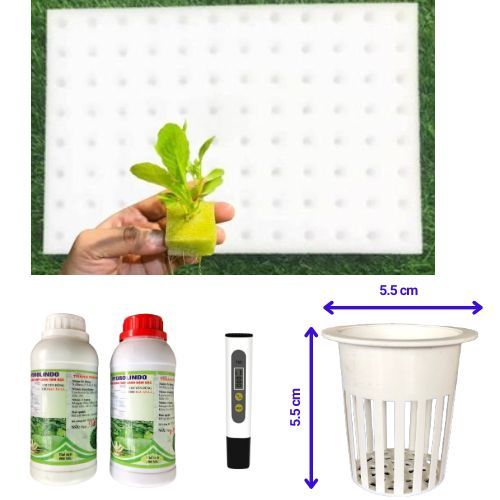 Mút xốp, dd dinh dưỡng và phụ kiện trồng rau thủy canh, mút xốp ươm hạt chuyên dụng mỗi tấm 96 viên 