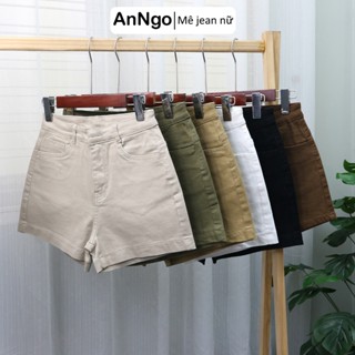 (Có big size) Quần short jean nữ co giãn, form trơn lưng cao dễ phối đồ Anngo - AT428