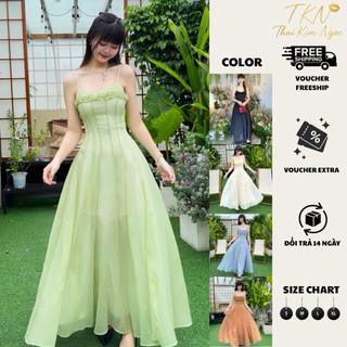   MAY 3Lớp-Sẵn Mút-5Màu  Đầm maxi đi biển đi tiệc cao cấp chuẩn hình VANESSA-DRESS 