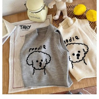 TB65 Áo gile len poodle dễ thương Taby Kids, chất liệu len mềm mại cho bé trai bé gái 10-23kg