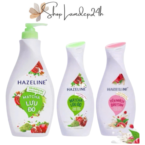 Sữa dưỡng thể Hazeline dưỡng trắng da Matcha Lựu đỏ 230ml/ 370ml