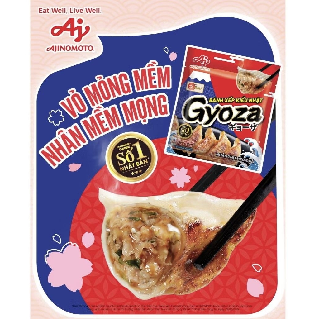 BÁNH XẾP KIỂU NHẬT GYOZA AJINOMOTO NHÂN THỊT HEO VÀ GÀ - / TÚI 6 BÁNH 114G