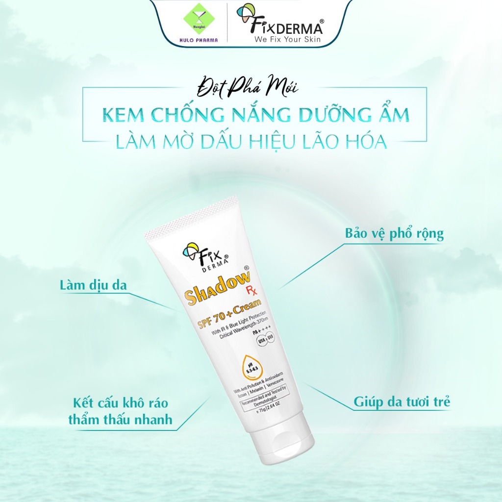 [FIXDERMA] Kem Chống Nắng Fixderma Shadow SPF 70+ Cream 75g Giúp Mờ Các Dấu Hiệu Lão Hóa - Hùng Lợi | BigBuy360 - bigbuy360.vn