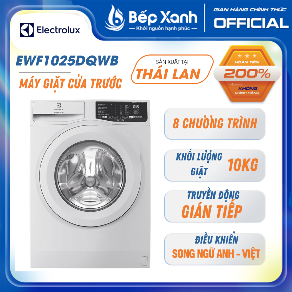 Máy giặt Electrolux Inverter UltimateCare 100 EWF1025DQWB - Giặt 10 kg