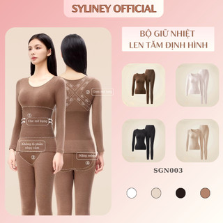 Bộ Giữ Nhiệt Định Hình Len Tăm Dệt Kim SYLINEY, Gom Bụng Nâng Mông, Co Giãn 4 Chiều SGN003