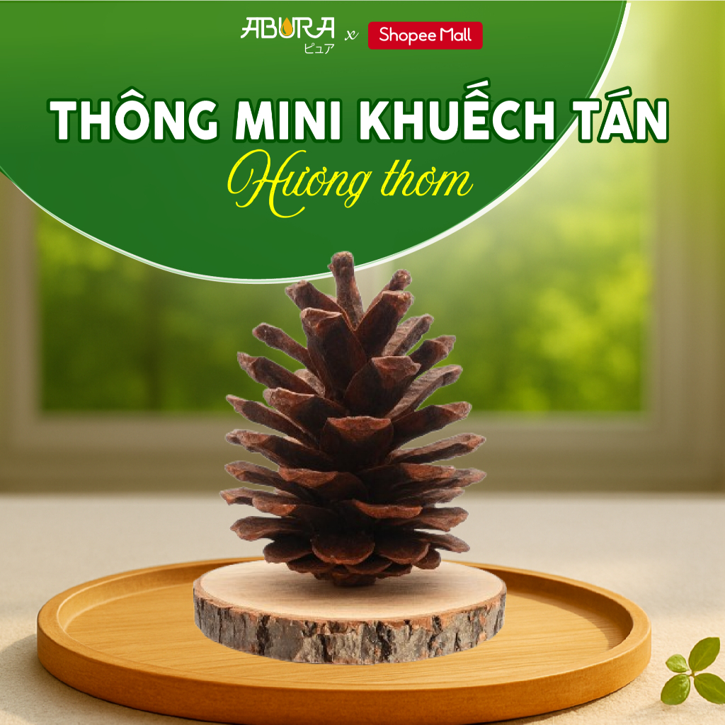Cây Thông Khuếch Tán Xông Tinh Dầu Treo Thơm Khử Mùi Phòng ABURA
