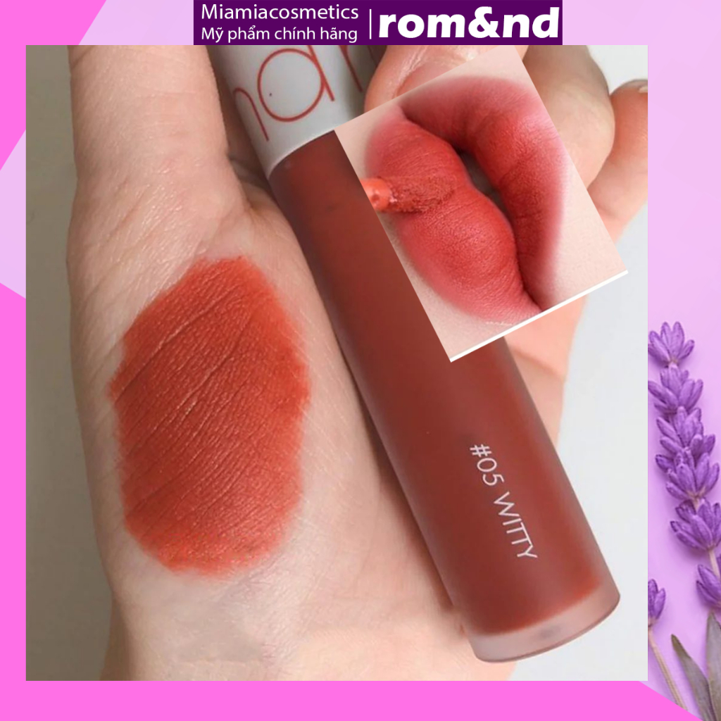 Son Romand Zero 05 Witty Nâu Cam Son Kem Lì Romand Zero Velvet Tint