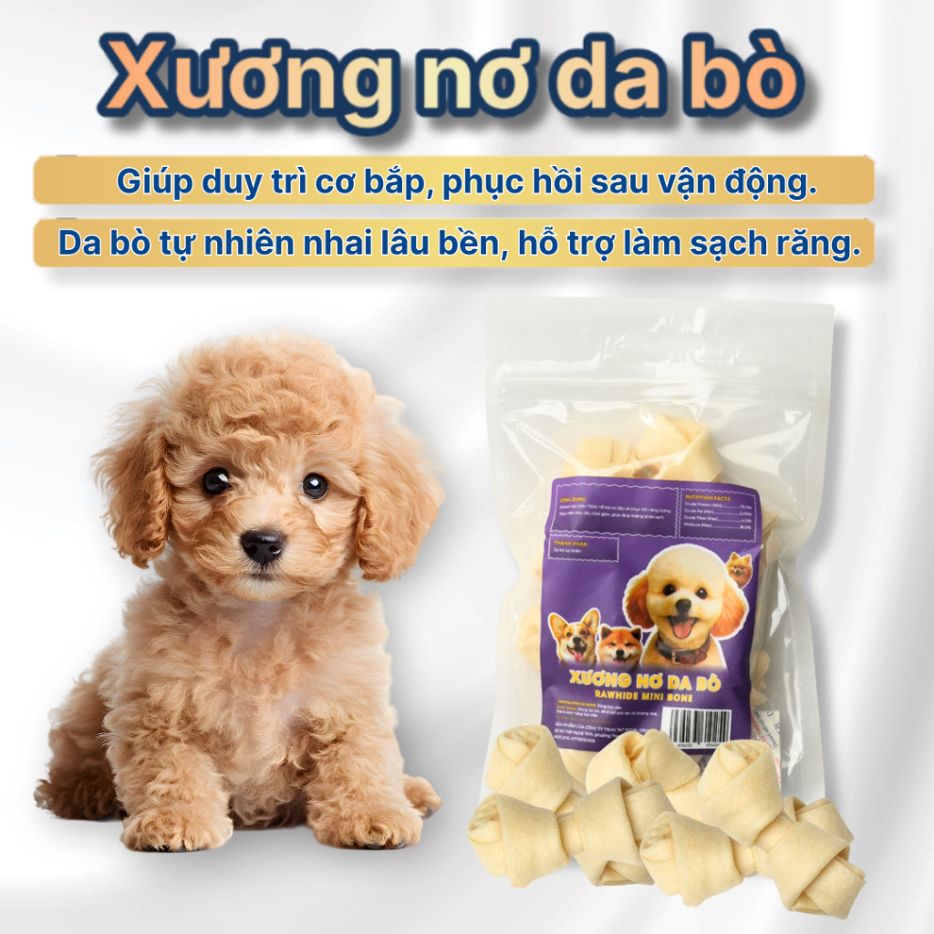 Xương Nơ Da Bò Thưởng Huấn Luyện Cho Chó Mèo Gặm Sạch Răng MasterCare For Pet