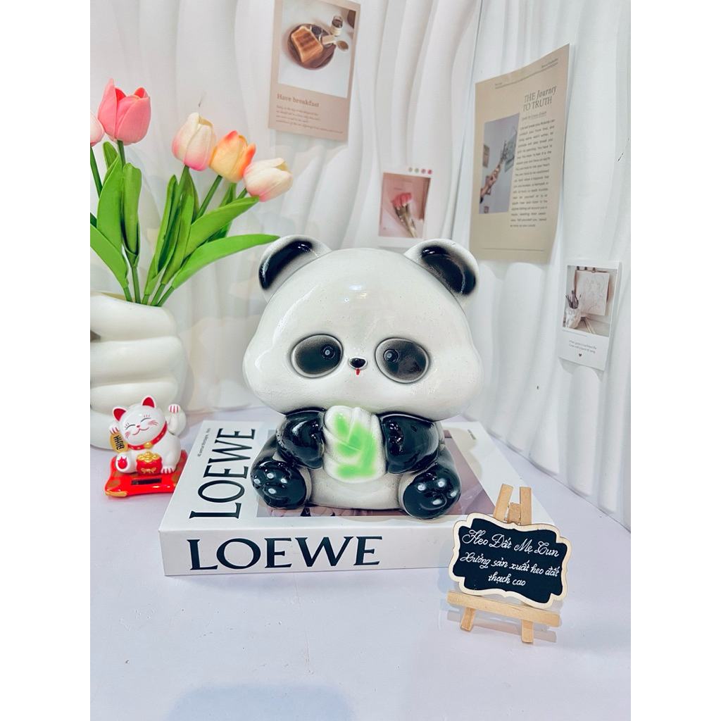 Heo đất/ lợn đất tiết kiệm Mẹ Tun mã Gấu trúc kute HD40, ống tiết kiệm, trang trí/decor, quà tặng