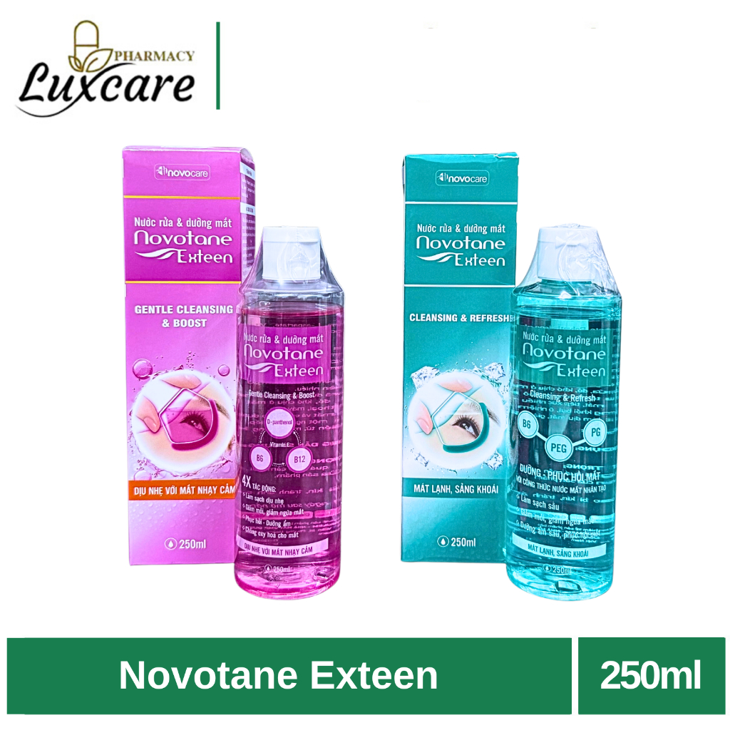 Novotane Exteen / Novotane Exteen Gentle Cleansing & Boost rửa trôi bụi bẩn, phòng các bệnh về mắt (