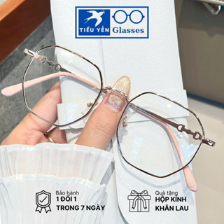  Kính cận có sẵn tròng đa giác kim loại gọng kính nam nữ thời trang cao cấp 7752 - Mắt kính Tiểu Yến 