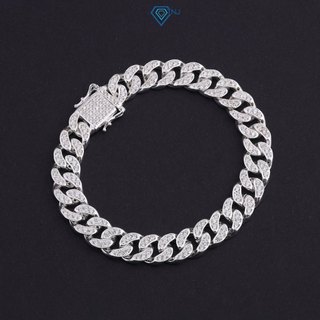  Vòng tay nam bạc cuban đính đá bản 10mm LTA0058 - Trang Sức TNJ 
