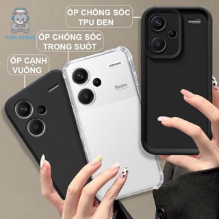Ốp lưng Xiaomi Redmi Note 13 Pro Plus 5G chống sốc đen,TPU viền vuông,chống sốc trong suốt silicon