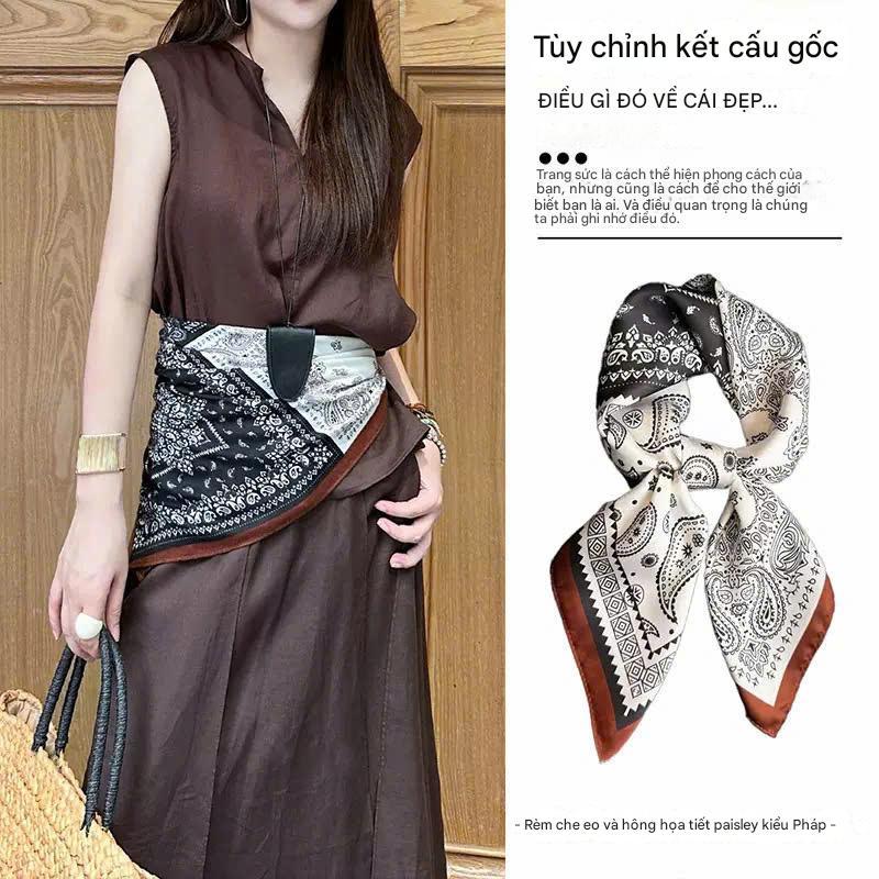 Khăn quàng cổ bandana vuông 70x70cm - Choàng cổ, trùm đầu, buộc tóc, áo yếm -Cloverstore68