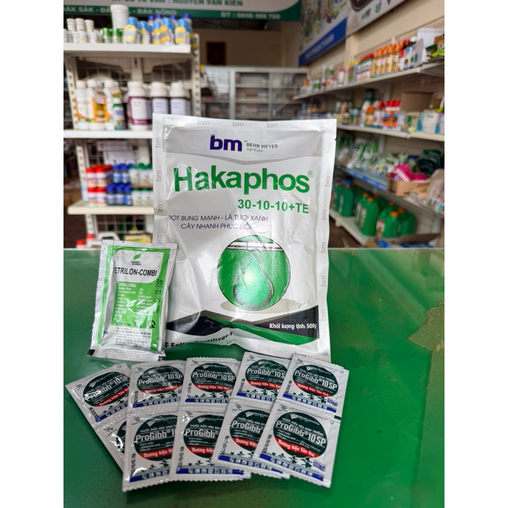 COMBO 200lít kéo đọt, dài cành, xanh lá (combo gồm 1gói 30.10.10 bm 500gr + 1 gói combi bm 25gr + 10