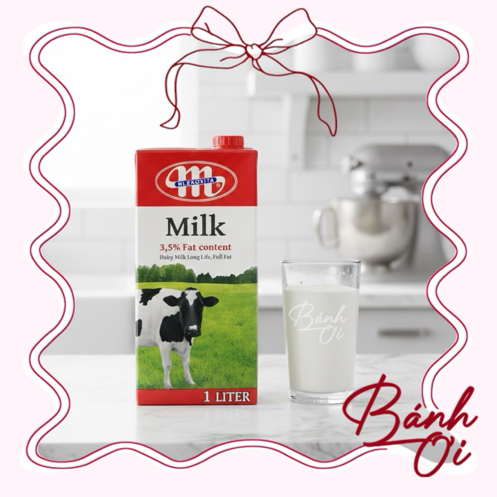 Sữa tươi Full Cream Mlekovita - Sữa Tươi Nguyên Kem /Hộp 1Lít - Sữa tươi làm bánh, Pha Chế, Nấu Ăn