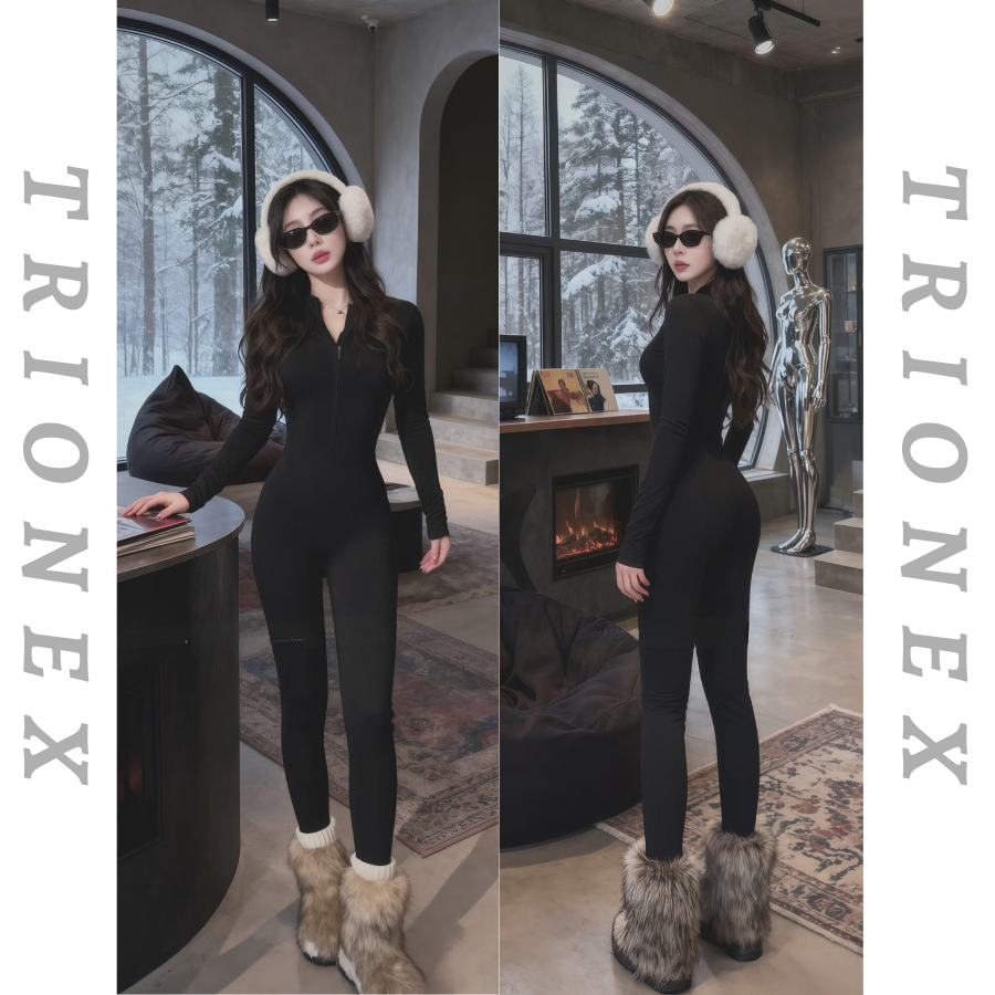 [Lót nỉ] Jumpsuit nữ sang chảnh TRIONEX, bodysuit nữ định hình, phù hợp thời tiết lạnh, đi miền núi, tuyết | BigBuy360 - bigbuy360.vn