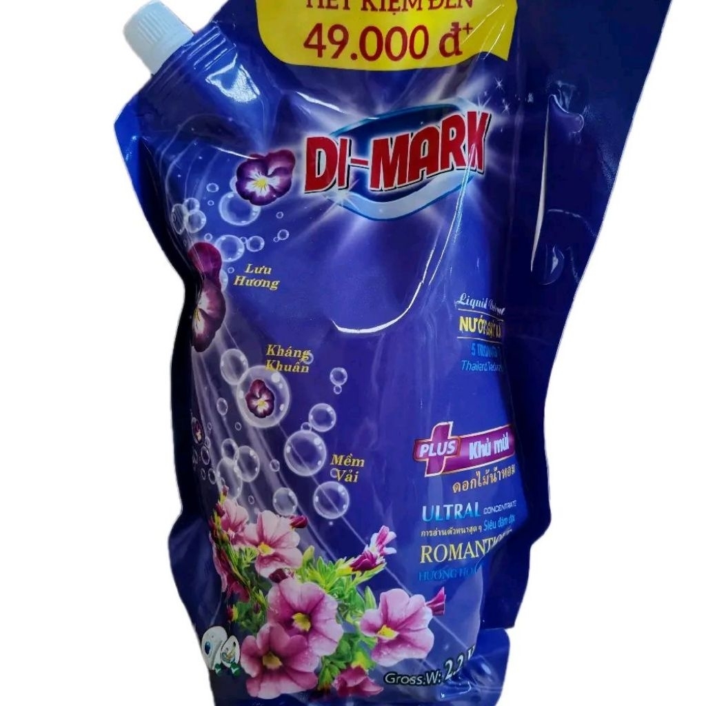 nước giặt xả dimark 5 trong 1 siêu đậm đặc túi 2.2kg
