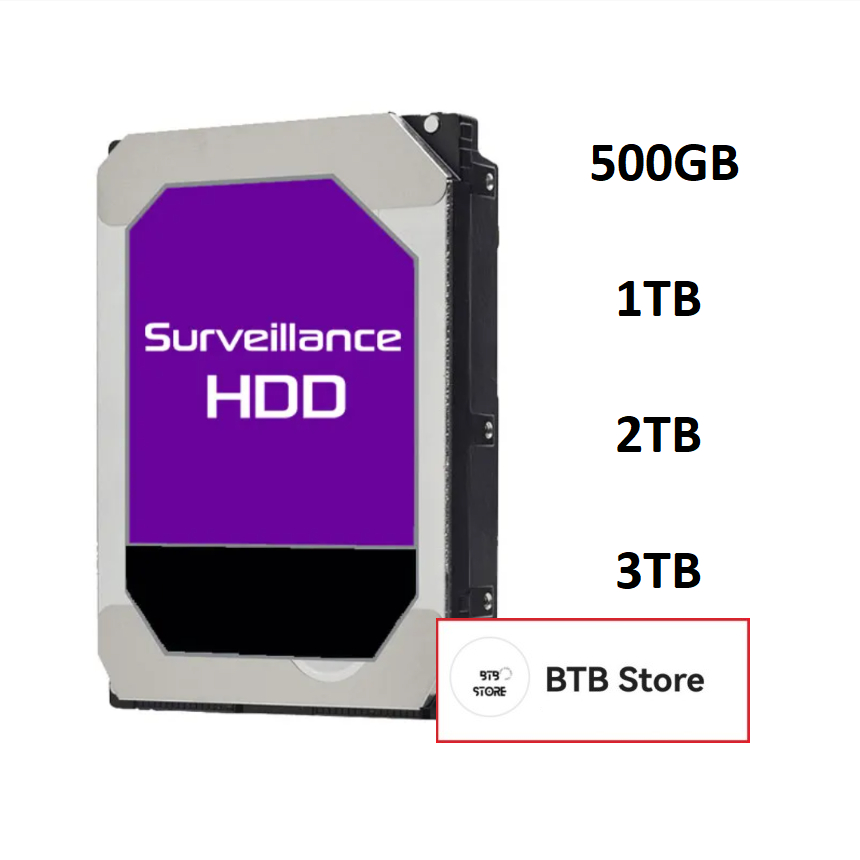 BH 12 tháng Ổ cứng tím purple 500GB 1TB 2TB 3TB HDD camera đầu ghi lưu trữ dữ liệu 1T 2T 3T wd tím
