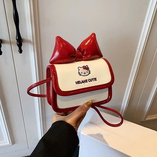 Túi Đeo Chéo Mini Hello Kitty Thêu Hoạt Hình Kèm Nơ – Dễ Thương Cho Mẹ & Bé – MN019