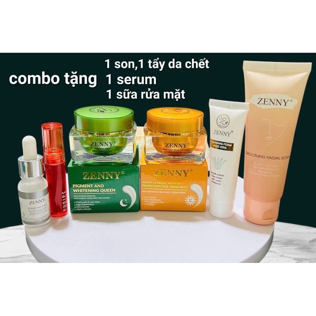kem zenny ngày đêm  vr1 (SỈ từ 3 bộ ib)  ( tặng son,,serum, sữa rửa mặt  1 tẩy  tê bào chết
