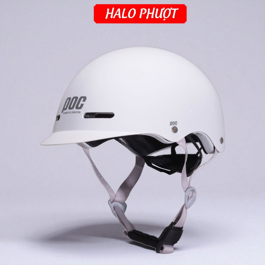 (Chính Hãng) Nón POC xe máy POC P20 Trắng Chữ Xám CREATION 1