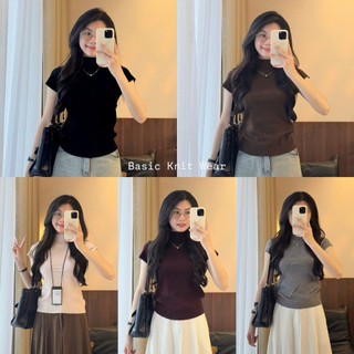 (Hàng sẵn) Áo len tăm nữ form ôm chất mịn tay hến cổ 3 phân basic_T13