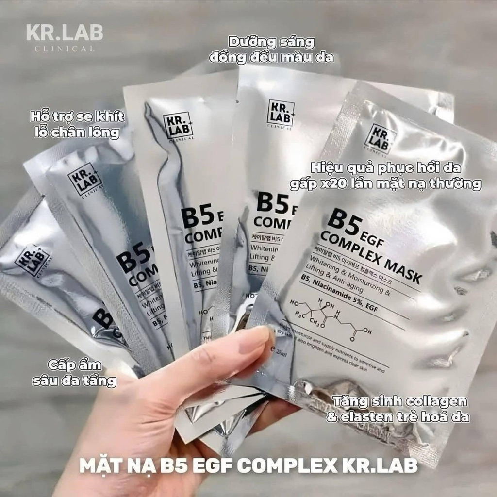 Mặt Nạ B5 Bạc 𝐌𝐚𝐬𝐤 𝐊𝐫. 𝐋𝐚𝐛 𝐄𝐆𝐅 𝐂𝐨𝐦𝐩𝐥𝐞𝐱.