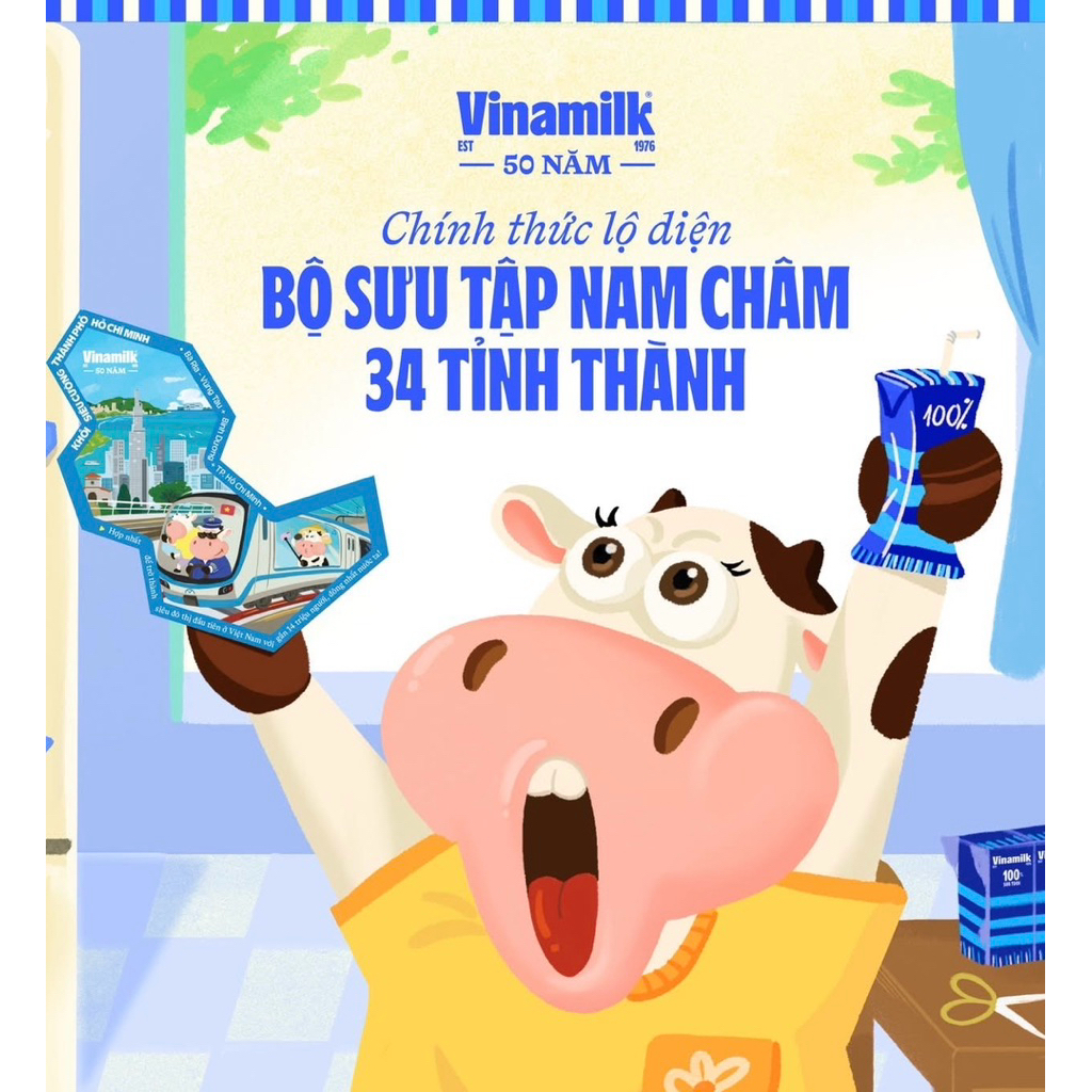 Bộ Sưu Tập Nam Châm 34 Tỉnh Thành Vinamilk 2025