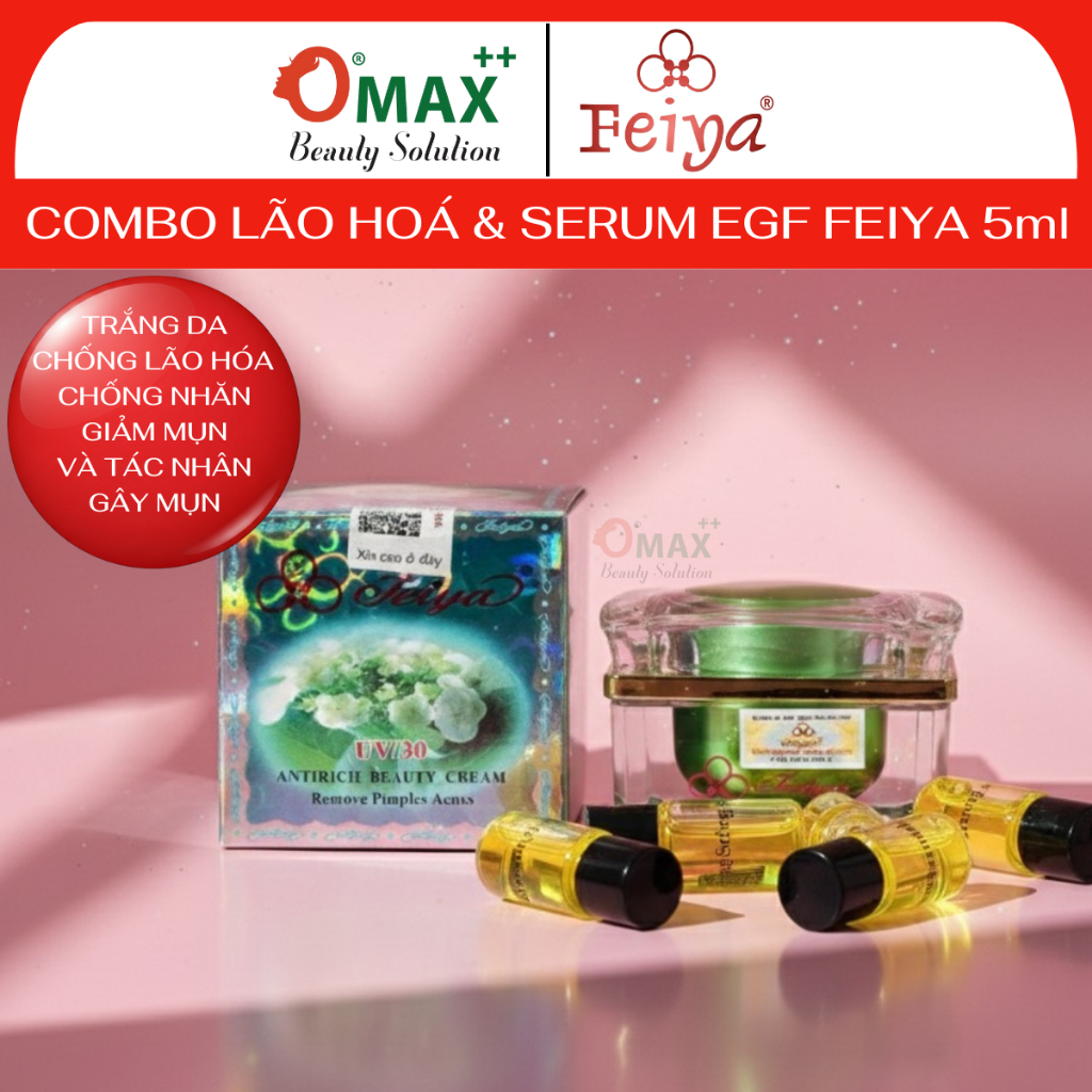 Combo Kem FEIYA Antirich Beauty Cream 30g Và Serum Feiya Whitening EGF 5ml - Trắng Da - Ngừa Lão Hóa