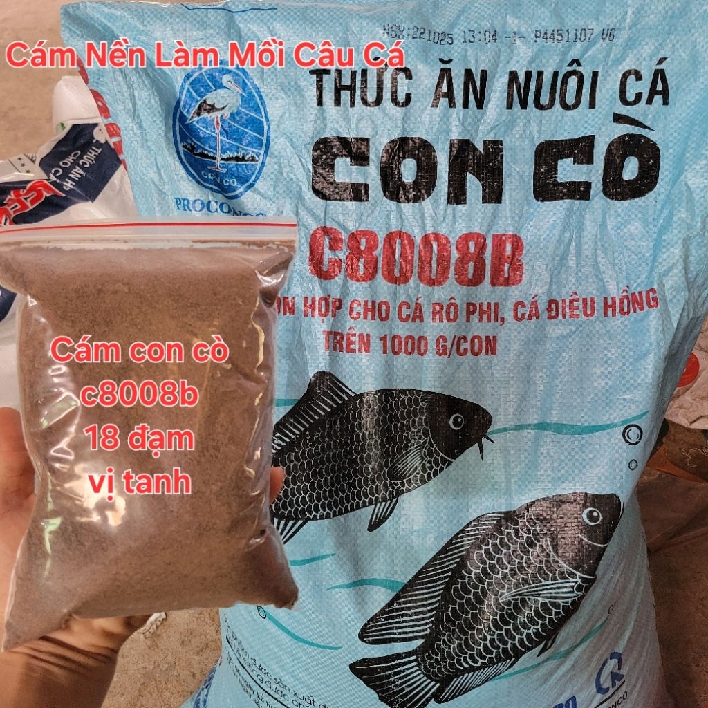Cám Tanh Con Cò C8008B 18 độ đạm xay nhuyễn dùng làm mồi câu cá