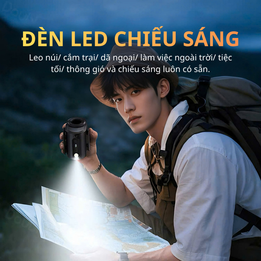 [YF10 Xanh] Quạt Đeo Thắt Lưng Đeo Cổ 10000mAh Dùng Từ 5 Giờ đến 30 Giờ – Thể Thao Ngoài Trời | BigBuy360 - bigbuy360.vn