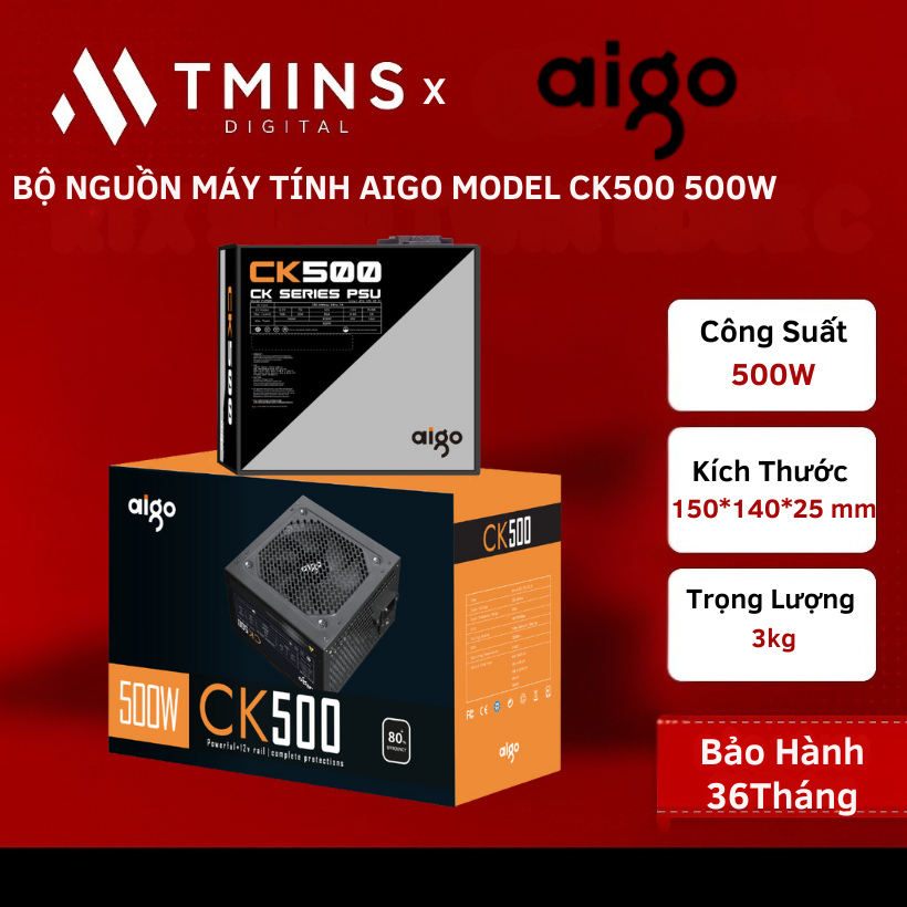 BỘ NGUỒN MÁY TÍNH AIGO MODEL CK500 500W