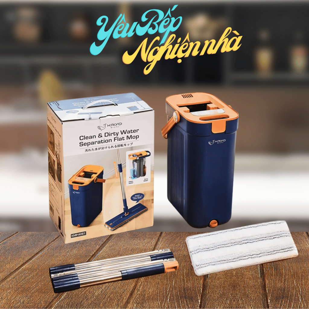 [HCM] Cây Lau Nhà Tự Vắt Chữ Nhật Kaiyo, Cây Lau Nhà Tự Vắt Gạt Nước Thông Minh Kaiyo Chính hãng