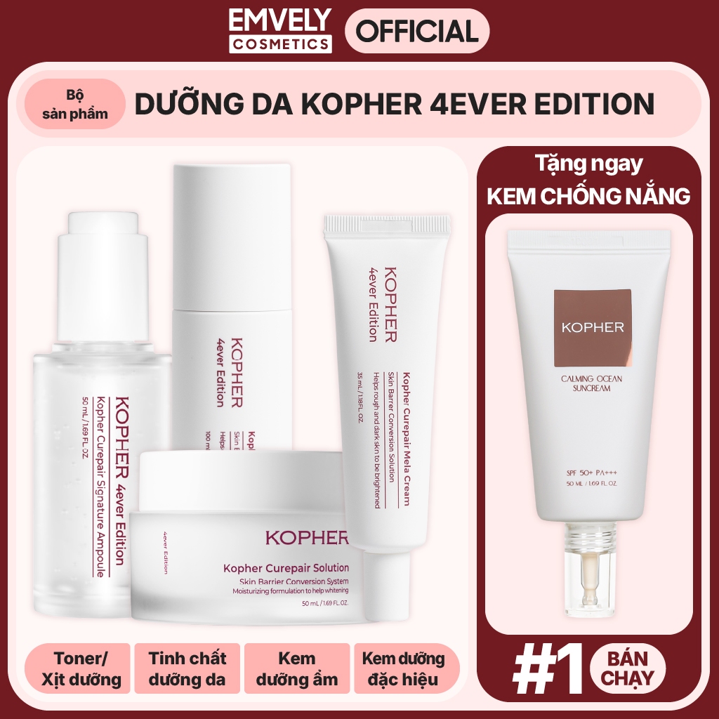 Bộ Sản Phẩm Dưỡng Da KOPHER 4EVER EDITION (4 bước tặng 1)