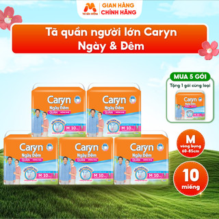 Tã Quần Người Lớn CARYN DAY NIGHT Mỏng Nhẹ Thấm Hút Chống Tràn Ngăn Thấm Ngược Giảm Hăm Da M10- MC42