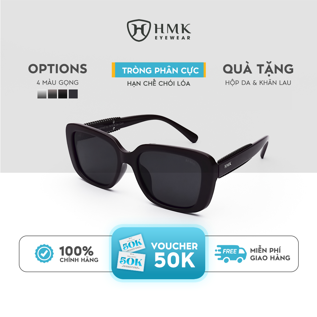Kính Mát Thời Trang HMK Eyewear Dáng Vuông Chống Tia UV Bảo Vệ Mắt Toàn Diện - KM9081
