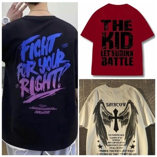 COMBO 3 ÁO THUN NAM " FIGHT FOR ĐEN + THE KID ĐỎ + ĐÔI CÁNH BE " Áo phông nam form rộng , cổ tròn