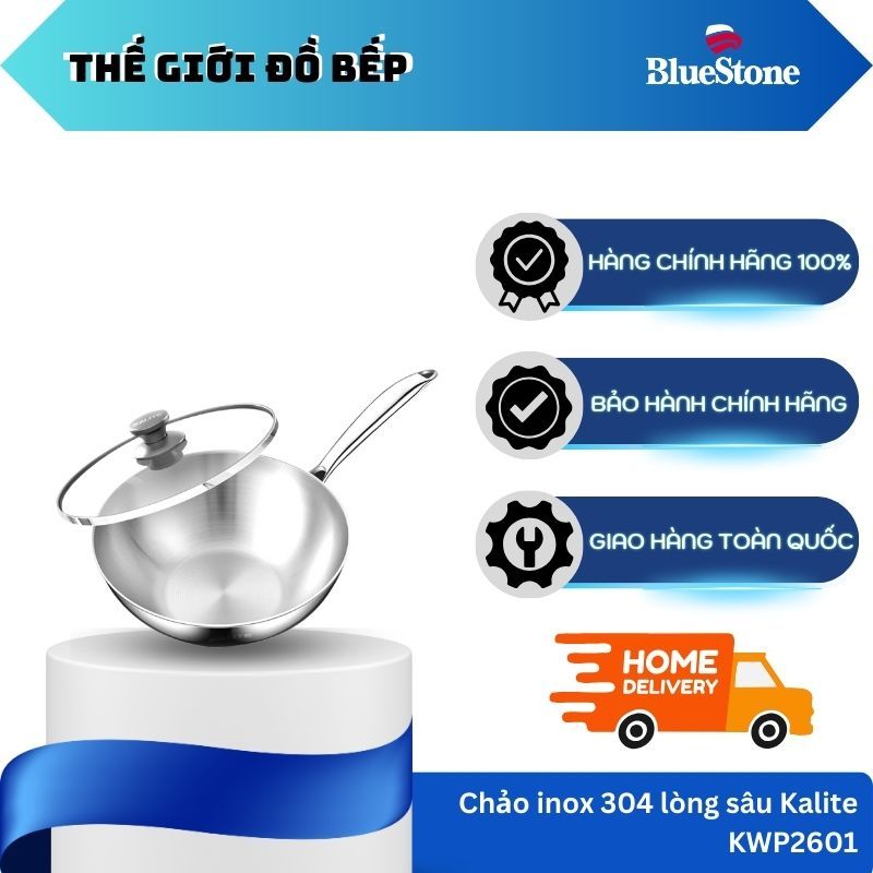 Chảo Inox Nguyên Khối Kalite KWP2601 – Bền đẹp an toàn sức khỏe – Dễ vệ sinh với máy rửa bát - TGB