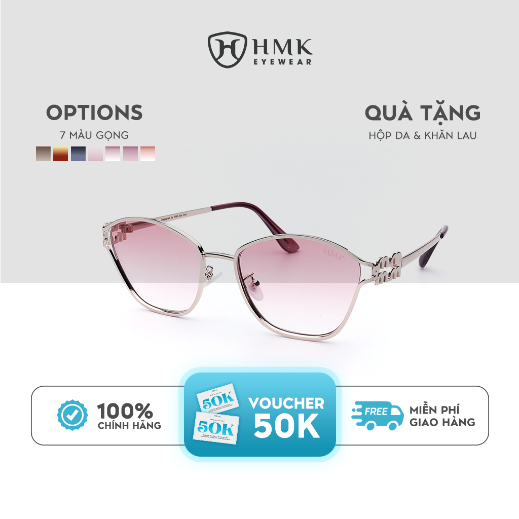 Kính Mát Nữ HMK Eyewear Mắt Mèo Thời Trang Chính Hãng Chống Tia UV Bảo Vệ Mắt Sang Chảnh - KM7589