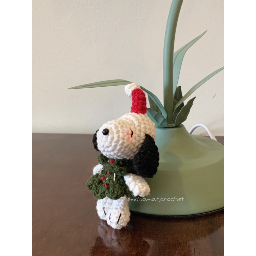Snoopy Noel Crochet🎄Móc khoá Snoopy giáng sinh bằng len [ ẢNH THẬT ]